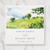 素朴グリーンウォーター色の国の側ヒルズ結婚 フェイバータグ (正面)