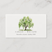 素朴グリーンウォーター色ウィローツリーファーム結婚ズ プレイスカード (正面)