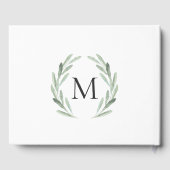 素朴グリーンウォーター色リースシンプルの結婚 ゲストブック (裏面)