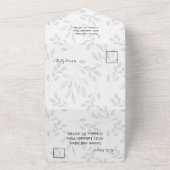 素朴グリーンセージ緑ユーカリ結婚ス オールインワン招待状 (外側)