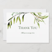 素朴グリーン結婚ー サンキューカード (正面)