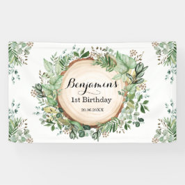 素朴グリーン1st第1誕生日ニュートラルパーティー 横断幕