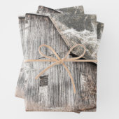 素朴グレイ動揺してブラウンBarnヴィンテージテクスチャ ラッピングペーパーシート (インサイチュ)