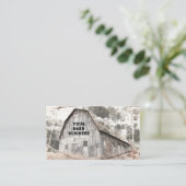 素朴グレイ動揺してブラウンBarnヴィンテージテクスチャ 名刺 (スタンド正面)