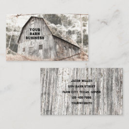 素朴グレイ動揺してブラウンBarnヴィンテージテクスチャ 名刺