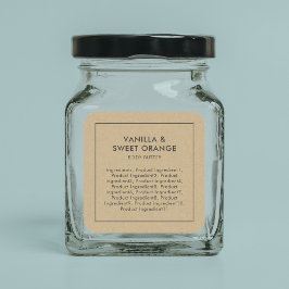 素朴グレー縁どの原料クラフトのラベル スクエアシール