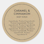 素朴グレー縁どの原料クラフトのラベル ラウンドシール (正面)