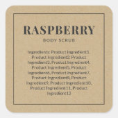 素朴グレー縁どの原料クラフト スクエアシール (正面)