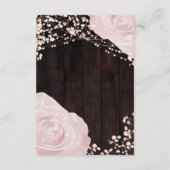 素朴グローランタンベビーピンクローズ結婚ズ エンクロージャーカード (裏面)