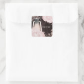 素朴グローランタンベビーピンク赤面バラ結婚ズ スクエアシール (バッグ)