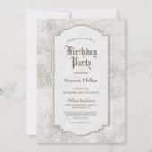 素朴グ淡い色のレイ彫り石誕生会 招待状 (正面)