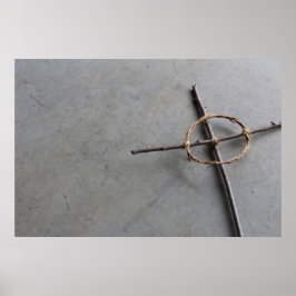 素朴ケルトの棒とつる植物 ポスター