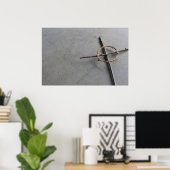 素朴ケルトの棒とつる植物 ポスター (ホームオフィス)