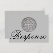 素朴ケルト結び目模様ミニマルRSVPカード 出欠カード (正面/裏面)