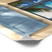 素朴コテージウフェイクィンドビュートロピカルビーチ ポスター (角)