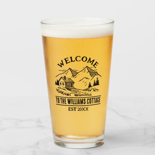 素朴コテージキャパーソナライズされたンプファミリーキャビン名 タンブラーグラス (ドリンク正面)