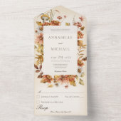 素朴コテージコア秋ワイルドフラワークリーム オールインワン招待状 (内側)