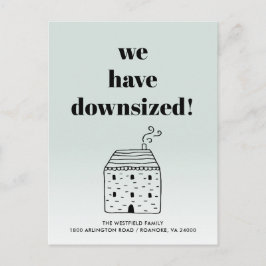 素朴コテージダウンサイズダスティグリーン移動 案内ポストカード