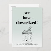 素朴コテージダウンサイズダスティグリーン移動 案内ポストカード (正面/裏面)