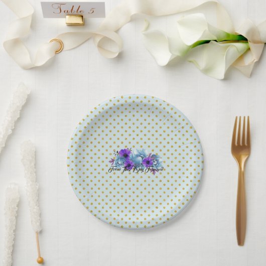 素朴コテージバラ結婚ズスイート披露宴パーティー ペーパープレート (ウェディング)