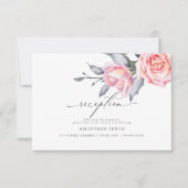 素朴コテージバラ赤面ピンク披露宴 招待状 (正面)
