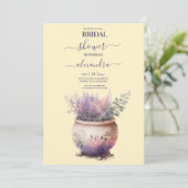 素朴コテージパープルラベンダーブライダル招待状 招待状 (スタンド正面)