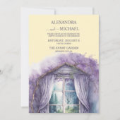 素朴コテージパープルラベンダー結婚式招待状 招待状 (正面)