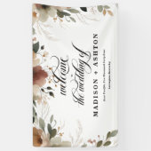 素朴コテージフローラス結婚クリプトへようこそ 横断幕 (縦)