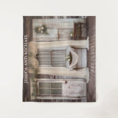 素朴コテージポーチ結婚の背景 タペストリー (正面)