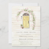 素朴コテージ庭園の結婚式日付の保存 招待状 (正面)