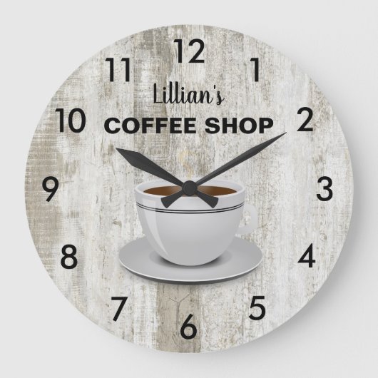 『素朴コーヒーの大時計』 ラージ壁時計 (正面)