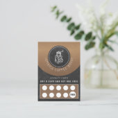 素朴コーヒーショップのロゴchalkboardロイヤリティパンチ 名刺 (スタンド正面)