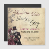 素朴ゴシック結婚骨格 マグネット招待状 (正面/裏面)