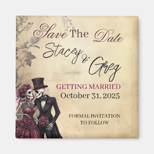 素朴ゴシック結婚骨格 マグネット (正面)