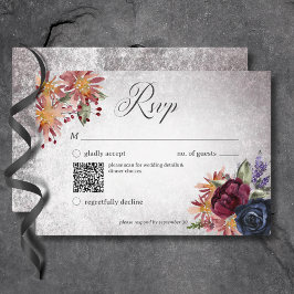 素朴ゴシック色ハロウィン結婚のQRコード 出欠カード