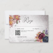 素朴ゴシック色ハロウィン結婚のQRコード 出欠カード (正面)