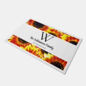 素朴サベストヒマワリと苗字 ドアマット (アングル)