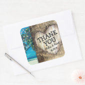 素朴サンキュートロピカルビーチ結婚式 スクエアシール (封筒)