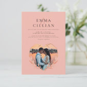 素朴サンセット予算ミニマル2写真結婚の 招待状 (スタンド正面)