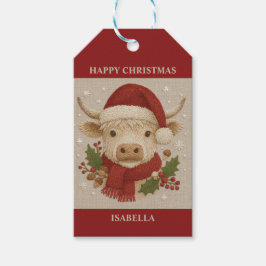 素朴サンタハット付きコテージコーレハイランドカウズ ギフトタグ