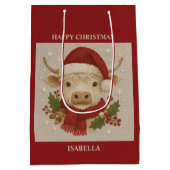 素朴サンタハット付きコテージコーレハイランドカウズ ミディアムペーパーバッグ (裏面)