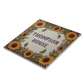 素朴サンフラワーカスタムズハウスネームプレートサイン タイル (側面)