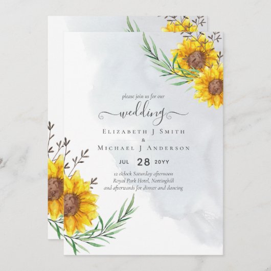 素朴サンフラワーズウッドランドバーンバジェット結婚ズ (正面/裏面)