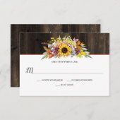 素朴サンフラワーズオータムフローラバーンウッド 出欠カード (正面/裏面)