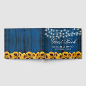 素朴サンフラワーズカントリーネイビー結婚ンズ ゲストブック (全面)