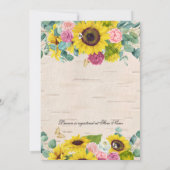 素朴サンフラワーズカントリーブライダルシャワー 招待状 (裏面)