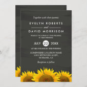 素朴サンフラワーズクラシーフォーマル結婚シャルボードズ 招待状 (正面/裏面)