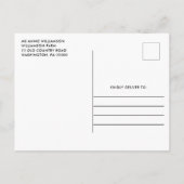 素朴サンフラワーズバーンウッドブライダルシャワー招待状 インビテーションポストカード (裏面)