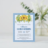 素朴サンフラワーズファミリー懇親会招待状 インビテーションポストカード (スタンド正面)
