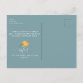 素朴サンフラワーズフェンスティール（緑がかった色）ブライダルシャワー インビテーションポストカード (裏面)